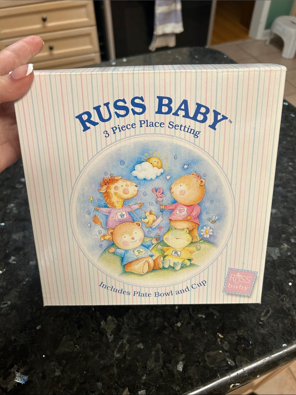 Russ Baby Pastel Blue and Pink 3-Piece Place Setting